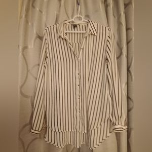 H&M Black and White Striped Button up